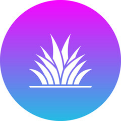 Grass Leaves Gradient Circle Glyph Inverted Icon