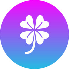 Clover Gradient Circle Glyph Inverted Icon