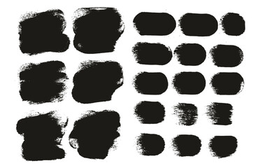 Round Sponge Thick Artist Brush Short Background & Straight Lines Mix High Detail Abstract Vector Background Mix Set 