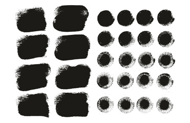 Round Sponge Thick Artist Brush Short Background & Straight Lines Mix High Detail Abstract Vector Background Mix Set 