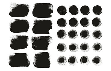 Round Sponge Thick Artist Brush Short Background & Straight Lines Mix High Detail Abstract Vector Background Mix Set 