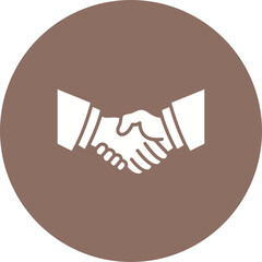 Handshake Multicolor Circle Glyph Inverted Icon