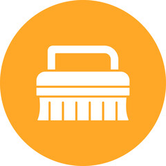 Cleaning Brush Multicolor Circle Glyph Inverted Icon