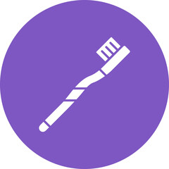 Toothbrush Multicolor Circle Glyph Inverted Icon