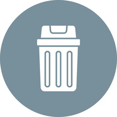 Trash Bin Multicolor Circle Glyph Inverted Icon