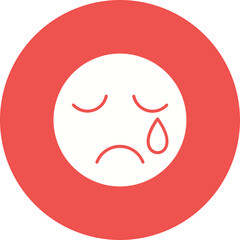 Obraz premium Crying Multicolor Circle Glyph Inverted Icon