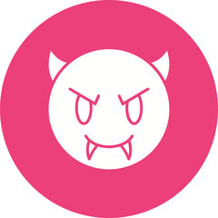 Devil Multicolor Circle Glyph Inverted Icon