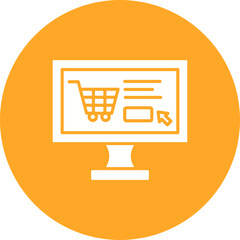 Online Shopping Multicolor Circle Glyph Inverted Icon