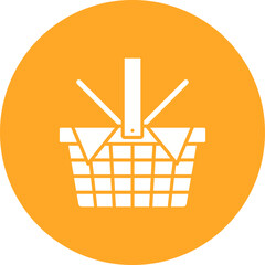 Basket Multicolor Circle Glyph Inverted Icon