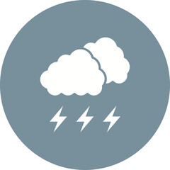 Thunder Multicolor Circle Glyph Inverted Icon