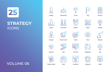 Strategy icons collection.