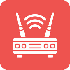 Router Multicolor Round Corner Glyph Inverted Icon