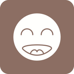 Happy Multicolor Round Corner Glyph Inverted Icon