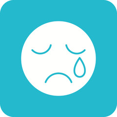 Crying Multicolor Round Corner Glyph Inverted Icon