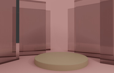 3d podium,exposure. Pedestal or platform for beauty products.