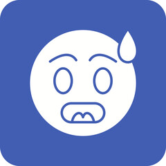 Surprised Multicolor Round Corner Glyph Inverted Icon