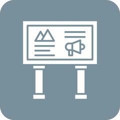 Advertisement Multicolor Round Corner Glyph Inverted Icon