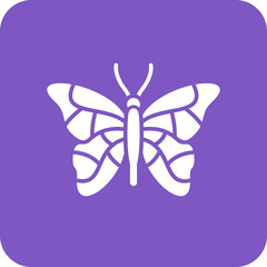 Butterfly Multicolor Round Corner Glyph Inverted Icon
