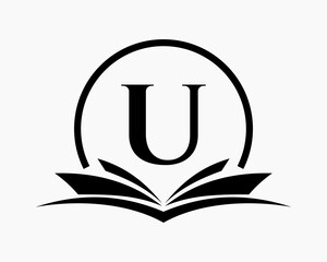 Letter U Education Logo Book Concept. Training Career Sign, University, Academy Graduation Logo Template Design © pixbold