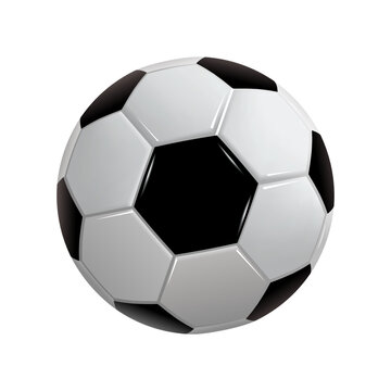 Realistic soccer ball or football ball on white background. Vector Ball isolated on white background