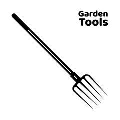 pitchfork for hay and grass icon flat