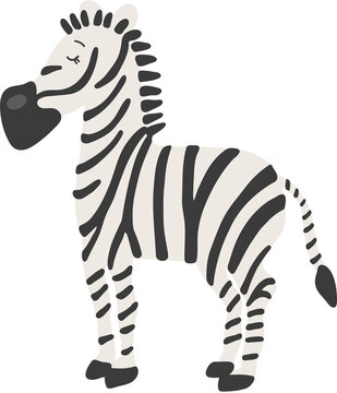 Abstract baby zebra Png, boho baby animal, cute animal isolated, funny zebra, adorable zebra for print, Png illustration	