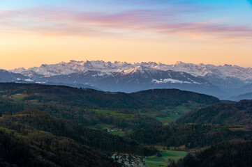 First light on the Alps