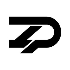 monogram logo design with letters Z and P formed with bold lines