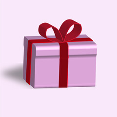 gift in a box with a red bow