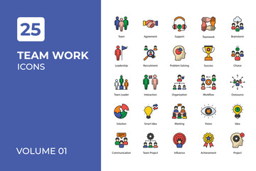 Team work icons collection.