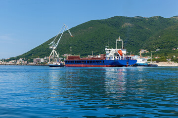 Naklejka premium Buildings on the coastline of Montenegro