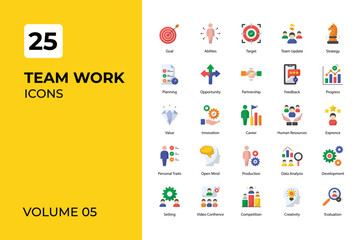 Team work icons collection.