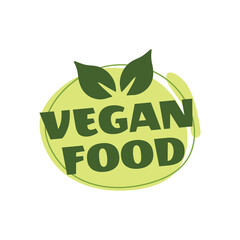 Vegan products sticker, label, badge and logo. 
Ecology icon. Vector illustration