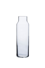 Glass water bottles on a white background