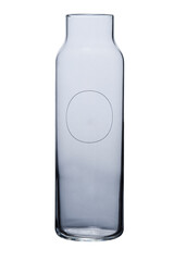 Glass water bottles on a white background
