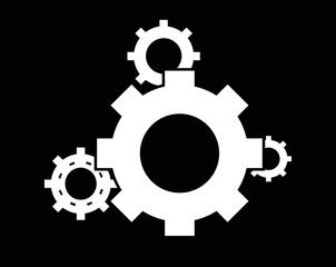 Settings isolated flat vector icon. Gear symbol. Vector gear tool or button for web application or UI.