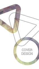 Cover design. Imitation of crumpled paper, gradient triangles. Unusual bright abstract background for magazine, book, splash, banner, vector.