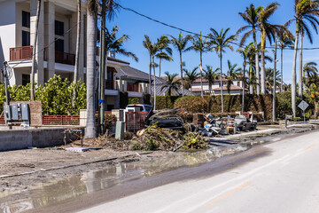 Fototapeta na wymiar Hurricane Ian Aftermath Naples Florida