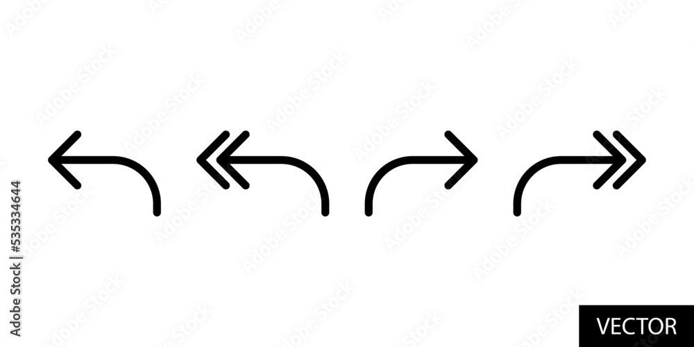 Poster reply, reply all and forward, forward all vector icons in line style design for website, app, ui, is