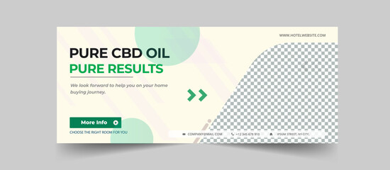 Hemp product cbd oil social media facebook cover and web banner design