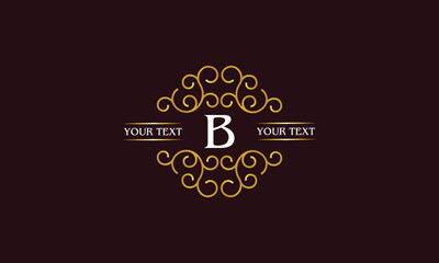 Letter B monogram line graphics. Label logo design, company emblem, restaurant, boutique, page