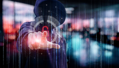 Hacker removes protection on virtual screen.