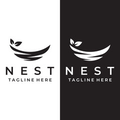 Bird's nest hipster logo creative design vector illustration template.