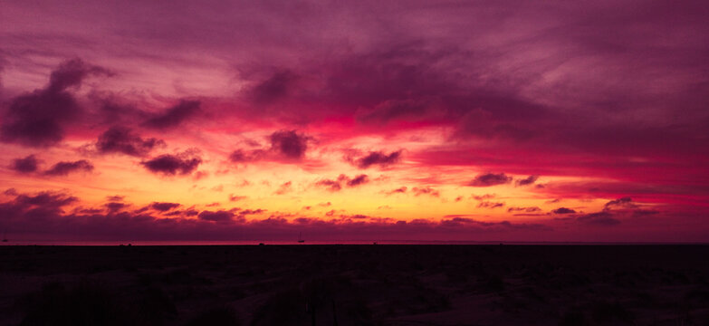 sunset  at the beauduc beach
