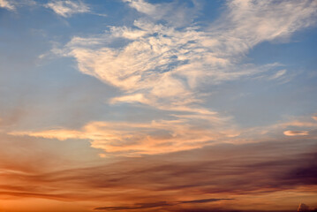 Naklejka na ściany i meble sunset sky clouds horizon background