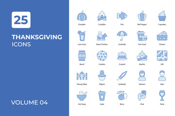 Thanksgiving icons collection.