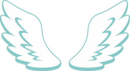 Fototapeta na wymiar Cartoon Angel Wings vector illustration
