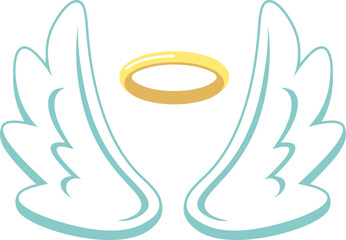 Cartoon Angel Wings vector illustration