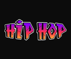 Hip hop word trippy psychedelic graffiti style letters.Vector hand drawn doodle cartoon logo hip hop illustration. Funny cool trippy letters, fashion, graffiti style print for t-shirt, poster concept