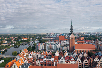 Obraz premium Cityscape of Elbląg (Warmian-Masurian, Poland). Aerial view of the Old Town 